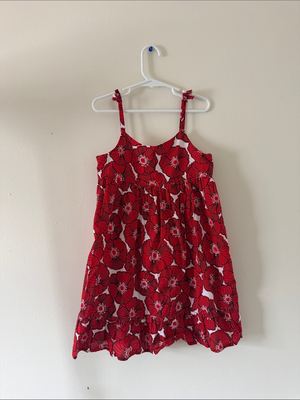 Janie and Jack Red Floral Spaghetti-Strap Dress